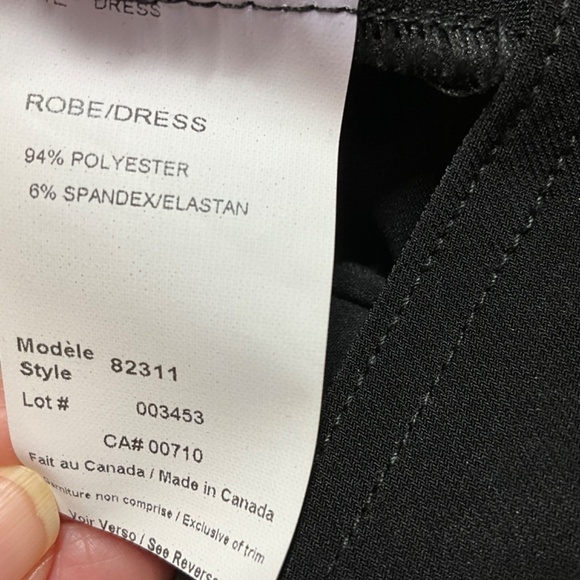 JOSEPH RIBKOFF Poly Spandex Jersey Knit Black Midi Dress w/ Buckle Detail Sz 12 - Picture 8 of 9